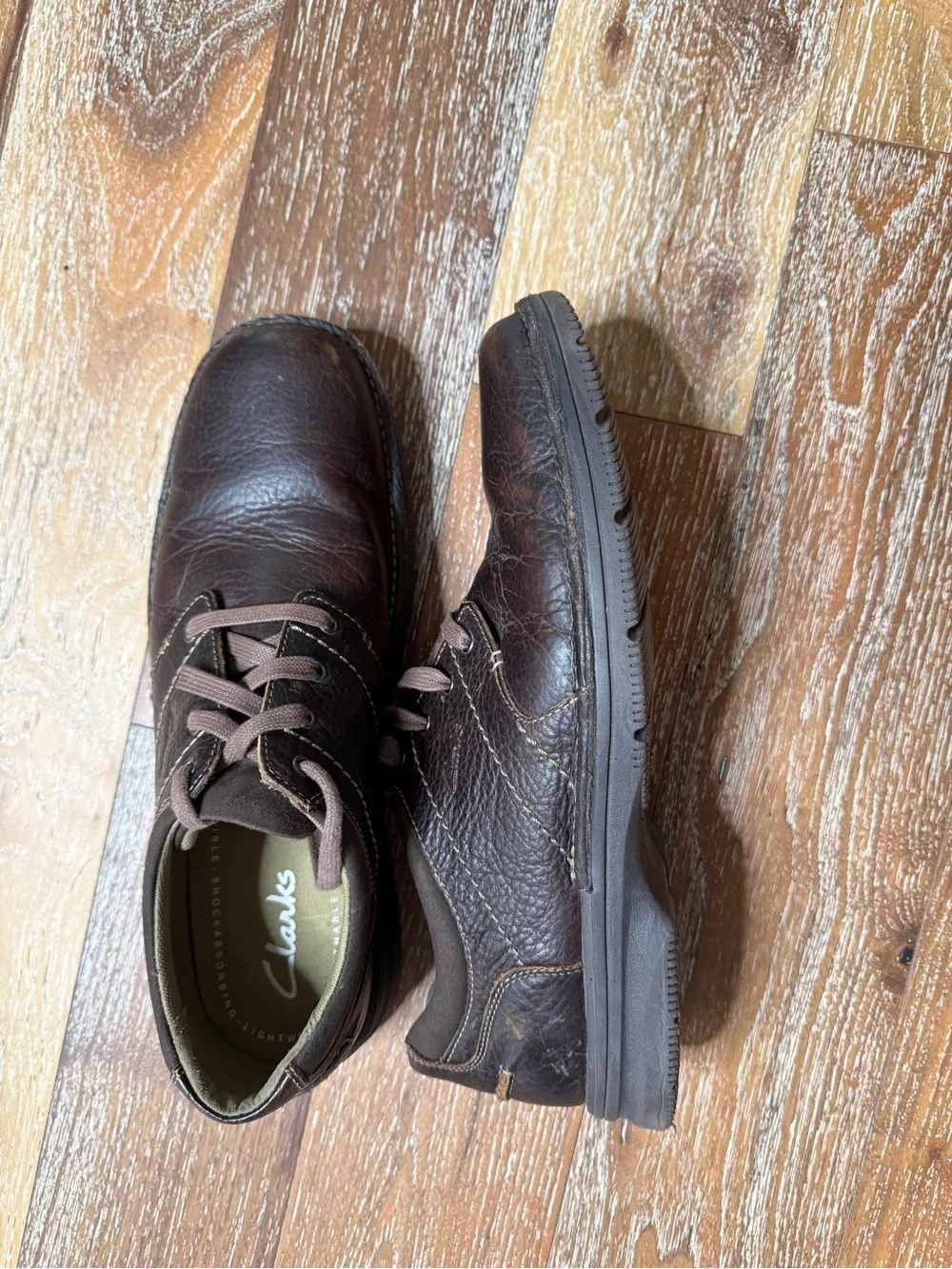 Clarks Senner Place Dark Brown Leather Lace-Up Oxford Shoes / Men’s Size 11